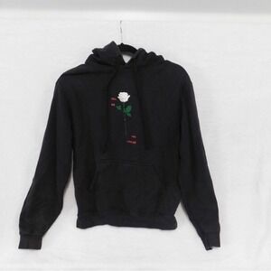 Black Hoodie Sweatshirt Rose Graphic Pullover Casual‎ Comfy Unisex Demi Lovato